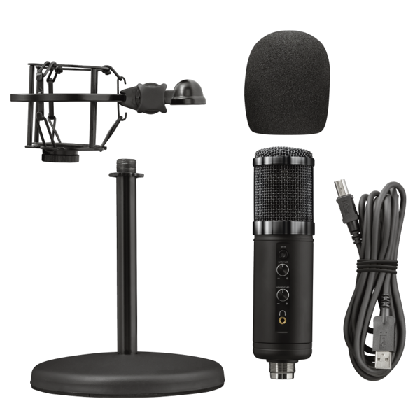 მიკროფონი Trust GXT 256 Exxo, Streaming Microphone, USB, Black