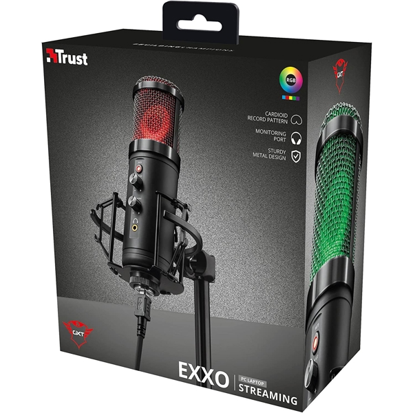 მიკროფონი Trust GXT 256 Exxo, Streaming Microphone, USB, Black