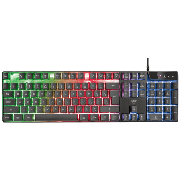 კლავიატურა Trust GXT835, Wired, RGB, USB, Gaming Keyboard, Black