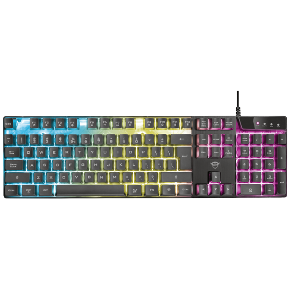 კლავიატურა Trust GXT835, Wired, RGB, USB, Gaming Keyboard, Black