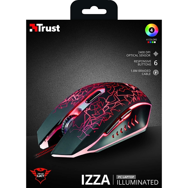 მაუსი Trust GXT105X, Wired Mouse, USB, Black