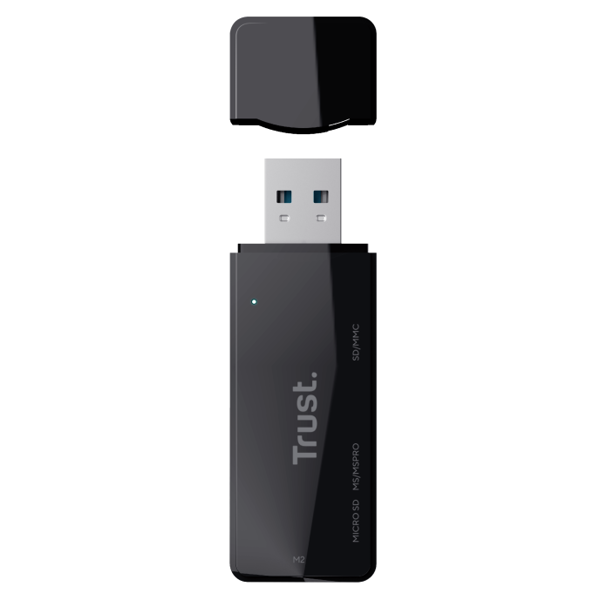 Trust Nanga USB-A to M2 / SD Card Reader, Black