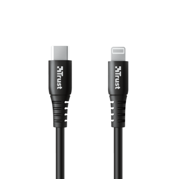 USB კაბელი Trust Ndura (23569), USB-C to Lighting Cable, 1m, Black