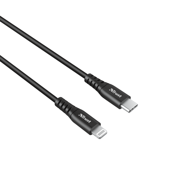 USB კაბელი Trust Ndura (23569), USB-C to Lighting Cable, 1m, Black