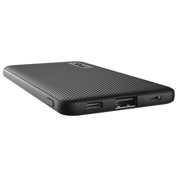 პორტატული დამტენი Trust 24679 Primo, 5000mAh, Micro USB, Type-C, USB-A, Power Bank, Black
