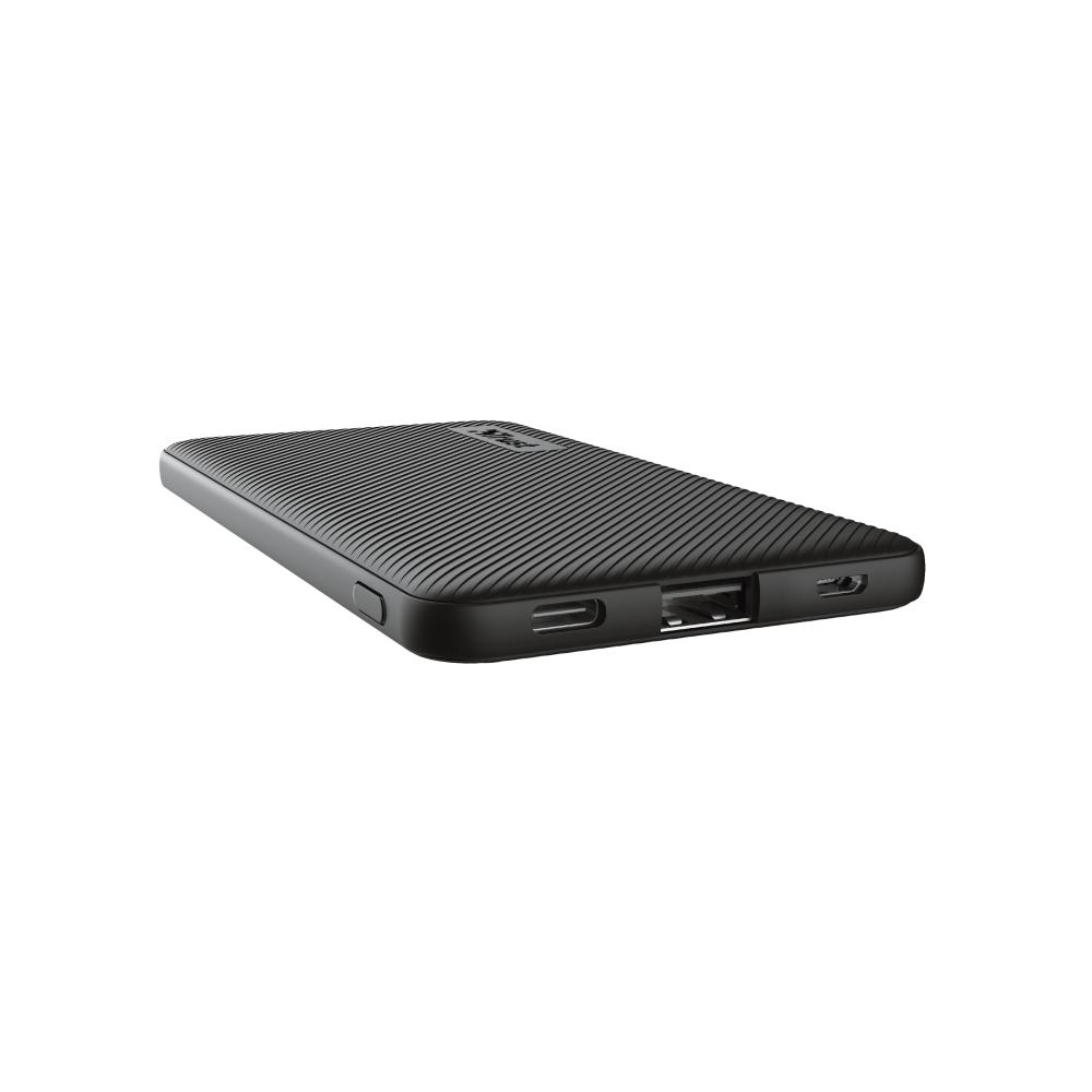 პორტატული დამტენი Trust 24679 Primo, 5000mAh, Micro USB, Type-C, USB-A, Power Bank, Black