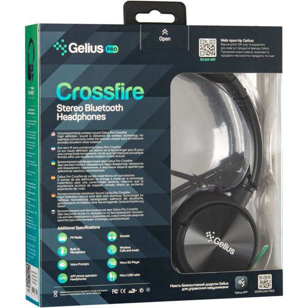 ყურსასმენი Gelius GP-HP007, headphones, Wireless, Bluetooth, Black