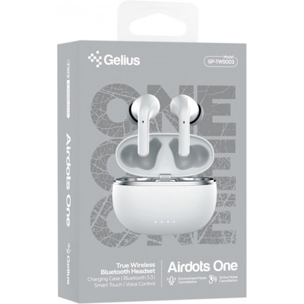 ყურსაამენი Gelius GP-TWS003, Wireless Earbuds, Bluetooth, White