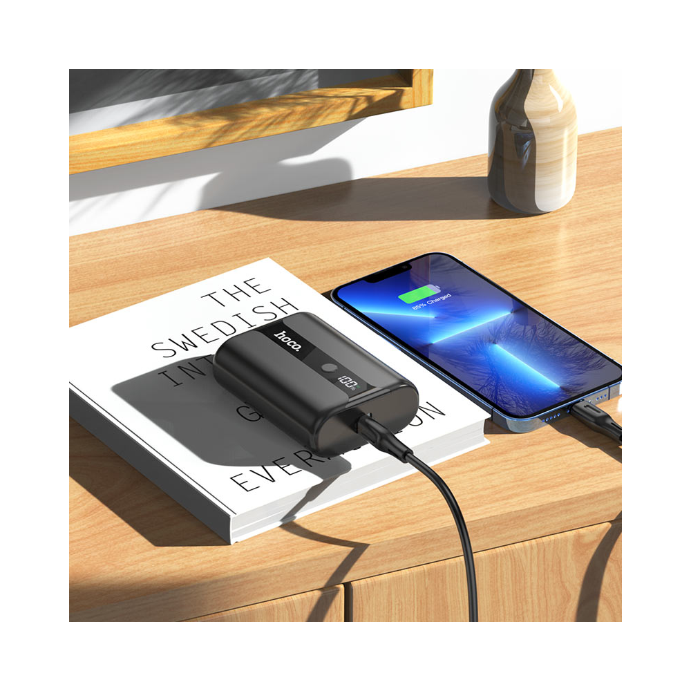 პორტატული დამტენი Hoco 6931474765840 Q3 Pro, 10000mAh , Type-C, USB-А, Power Bank, Black