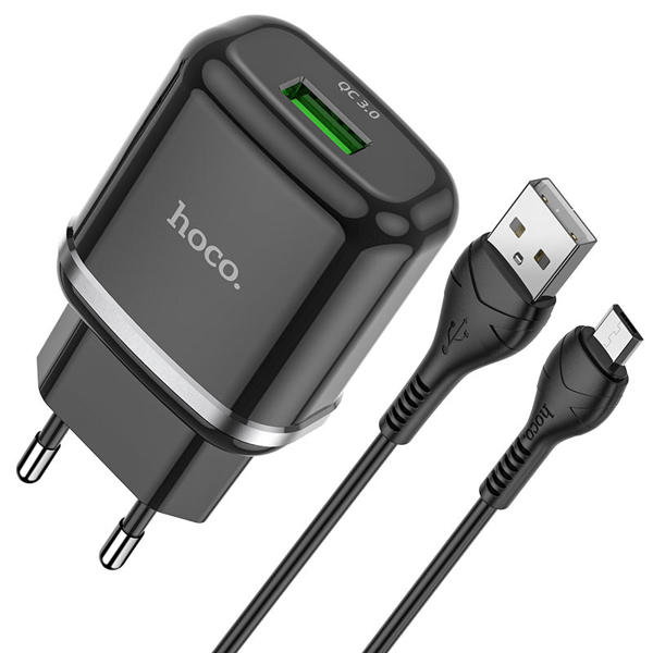 დამტენი Hoco N3 Vigour, 18W, USB-A, Black