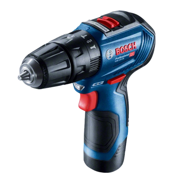 სახრახნისი Bosch GSB 12V-30, 12V, 2Ah, 1600Rpm, Blue