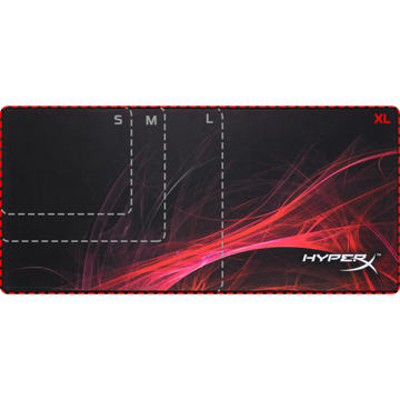 მაუსის პადი HyperX 4P5Q8AA, Gaming Pad, XL, Black/Red