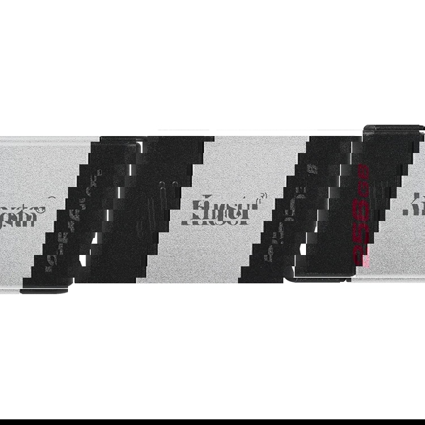 USB ფლეშ მეხსიერება Kingston DT80/256GB, 256GB, USB 3.2 Gen 1 Type-C, Black/Silver