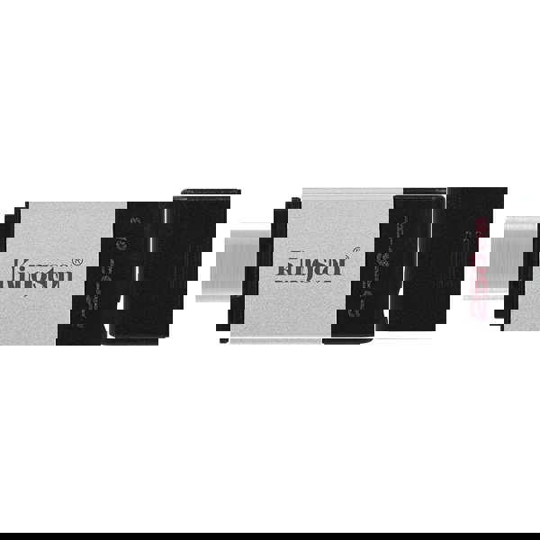 USB ფლეშ მეხსიერება Kingston DT80/256GB, 256GB, USB 3.2 Gen 1 Type-C, Black/Silver