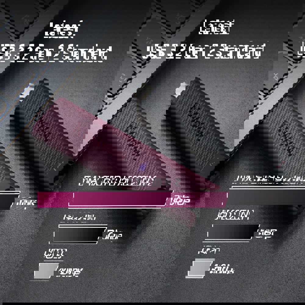 Kingston DTMAXA/1TB, 1TB, USB 3.1,USB 3.2 Gen 2, Bordo