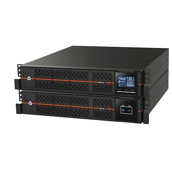 უწყვეტი კვების წყარო Vertiv Liebert GXT RT+, 3000VA Rack mount, LCD, 2700W, USB, Black