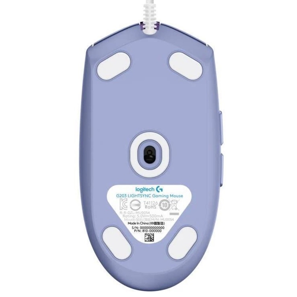 მაუსი Logitech L910-005853, Wired Mouse, RGB, USB Type-A, Lilac