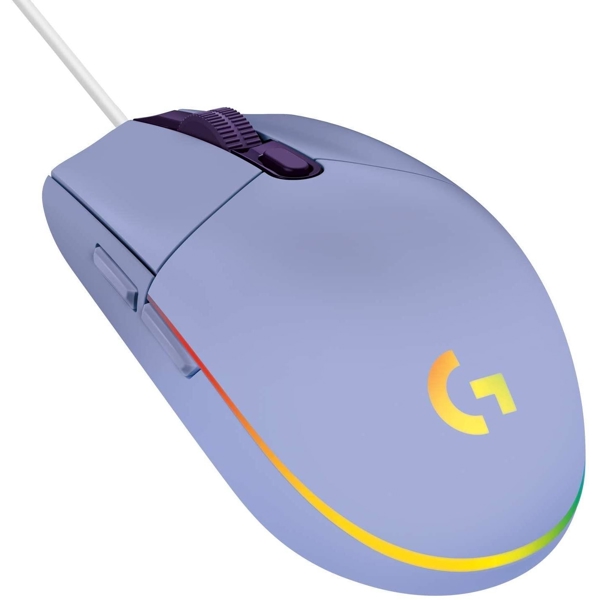 მაუსი Logitech L910-005853, Wired Mouse, RGB, USB Type-A, Lilac