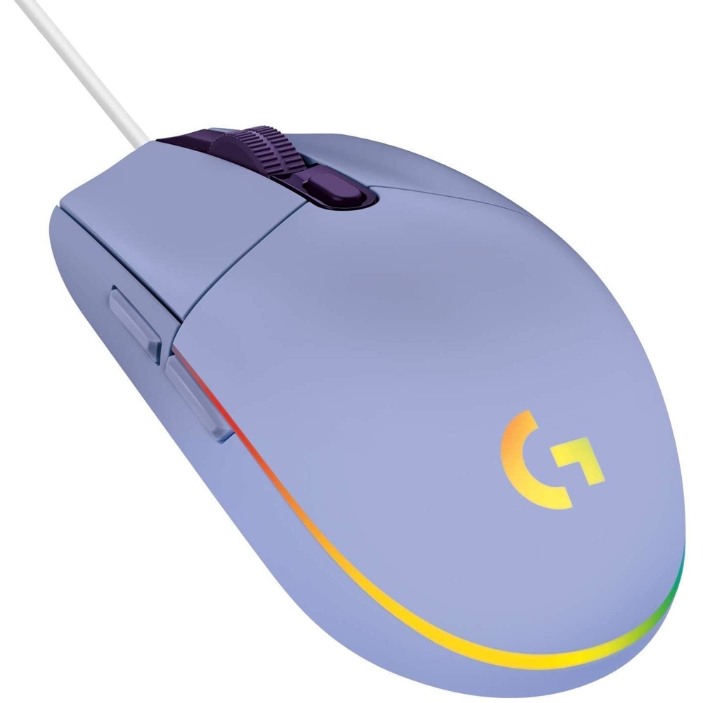 მაუსი Logitech L910-005853, Wired Mouse, RGB, USB Type-A, Lilac