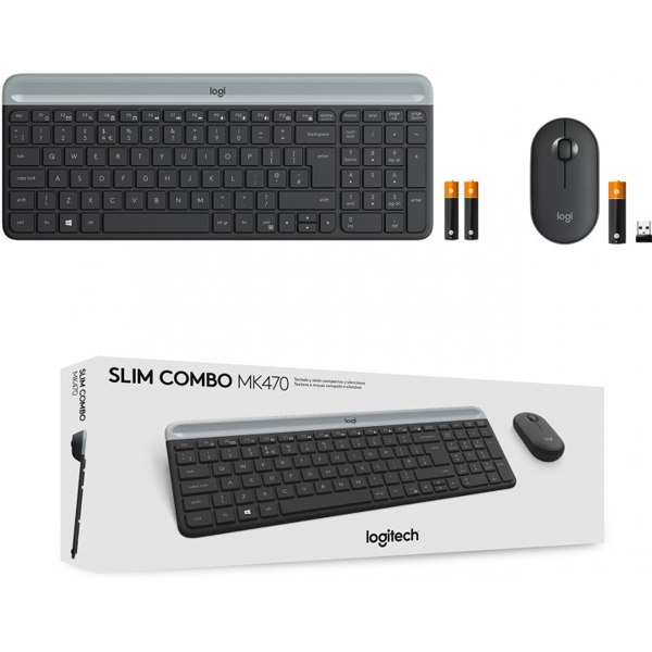 კლავიატურა+მაუსი Logitech L920-009206, Wireless, USB, Office Keyboard And Mouse, Grey