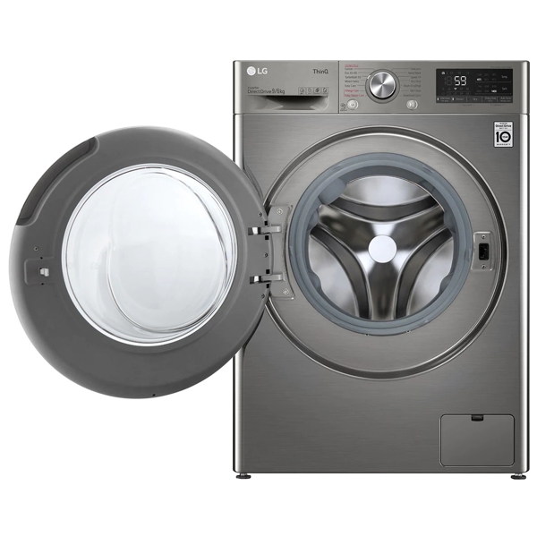 სარეცხი+საშრობი მანქანა LG F4DV509S2T, 9Kg, B, 1400Rpm, 72Db, Washing+Dryer Machine, Grey