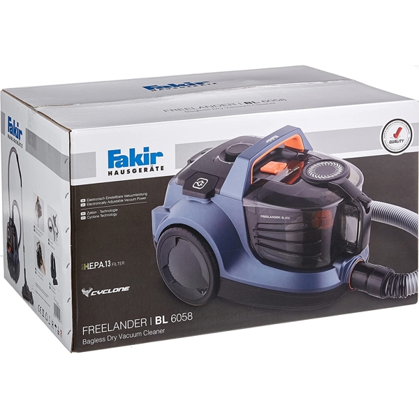 მტვერსასრუტი Fakir BL 6058, 890W, 2L Dust Container, Vacuum Cleaner, Blue