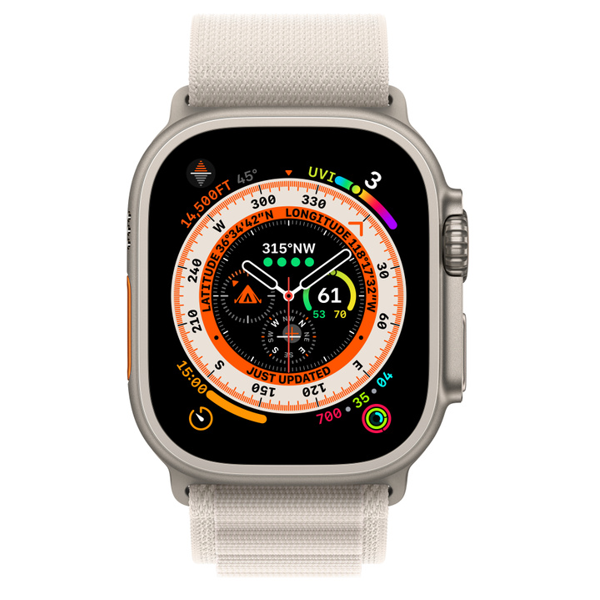 სმარტ საათი Apple MQFR3RB/A Watch Ultra, 1.92", IPX6 Waterproof, Bluetooth, Wi-Fi, Smart Watch, Titanium