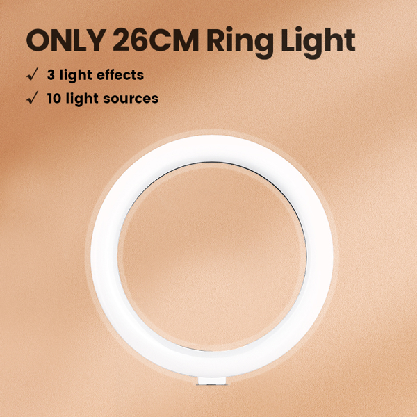 სელფის გასანათებელი რგოლი UGREEN LP245 (90636), Selfie Ring Light, 26cm, White