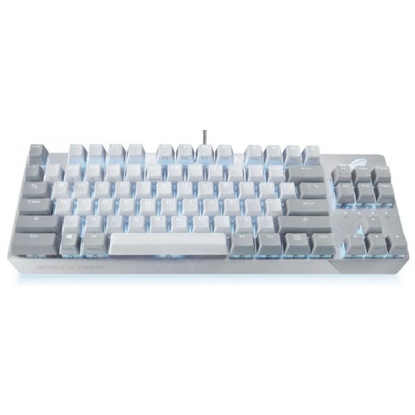 Asus X806 90MP02B6-BKUA00, Wired, USB Type-A, RGB, Gaming Keyboard, White/Grey