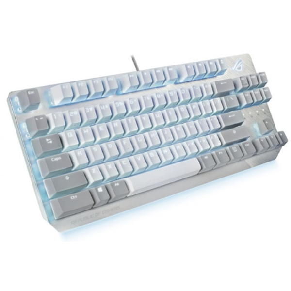  Asus X806 90MP02B6-BKUA00, Wired, USB Type-A, RGB, Gaming Keyboard, White/Grey