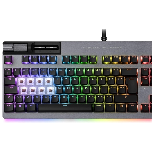 კლავიატურა Asus XA07 90MP02E6-BKUA01 US, Wired, USB 2.0, RGB, Gaming Keyboard, Grey