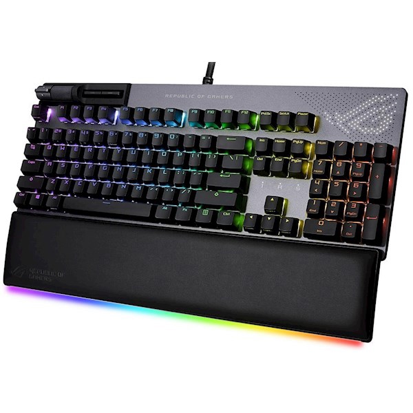 კლავიატურა Asus XA07 90MP02E6-BKRA00 RU, Wired, USB 2.0, RGB, Gaming Keyboard, Grey