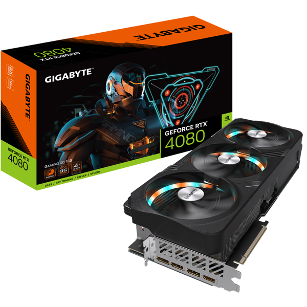 ვიდეო დაფა Gigabyte Gaming OC GeForce RTX4080, 16GB, 256bit, HDMI, DP, Grey