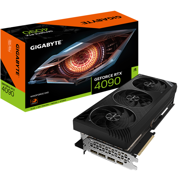 ვიდეო დაფა Gigabyte Windforce GeForce RTX4090, 24GB, 384bit, HDMI, DP, Grey