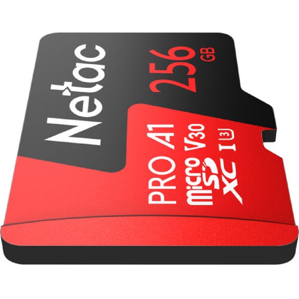 NT02P500PRO-256G-R, 256GB, MicroSDXC, C10, V30, A1, Black