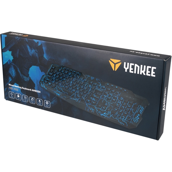 კლავიატურა Yenkee YKB 3100, Wired, USB, Gaming Keyboard, Black