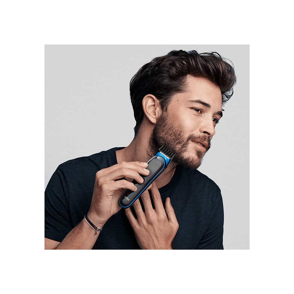 თმისა და წვერის საპარსი Braun MGK3242, Hair Trimmer with Gillette Fusion5 ProGlide Razor, Black/Blue