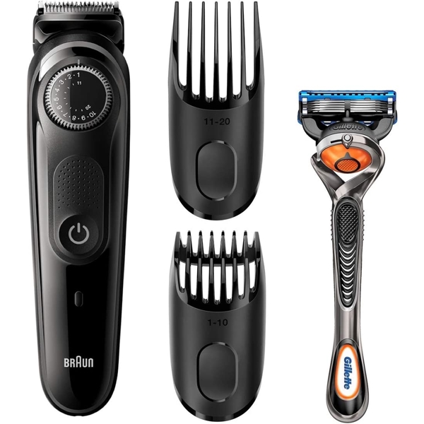 ტრიმერი Braun BT3242, Beard Trimmer with Gillette Fusion5 ProGlide razor, Gray