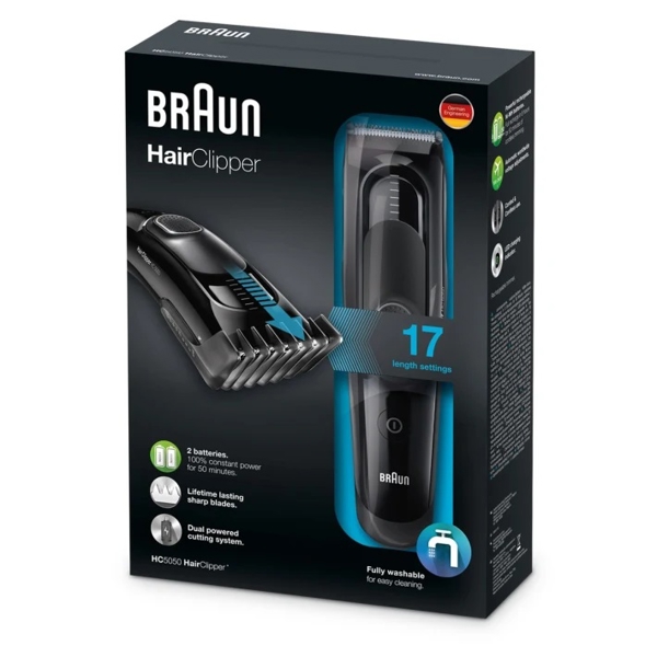 თმის საკრეჭი Braun HC5050, Hair Trimmer, Black