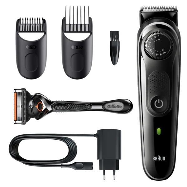 ტრიმერი Braun BT5242, Beard Trimmer With Gillette Fusion5 ProGlide Razor, Black