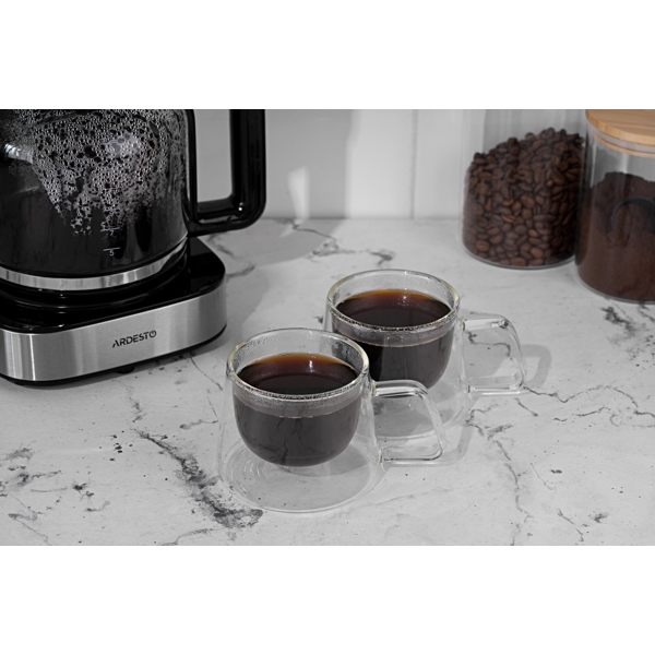 ჭიქების ნაკრები Ardesto AR2620G, 200ml, 2 Pcs Cup Set With Double Walls And Handles