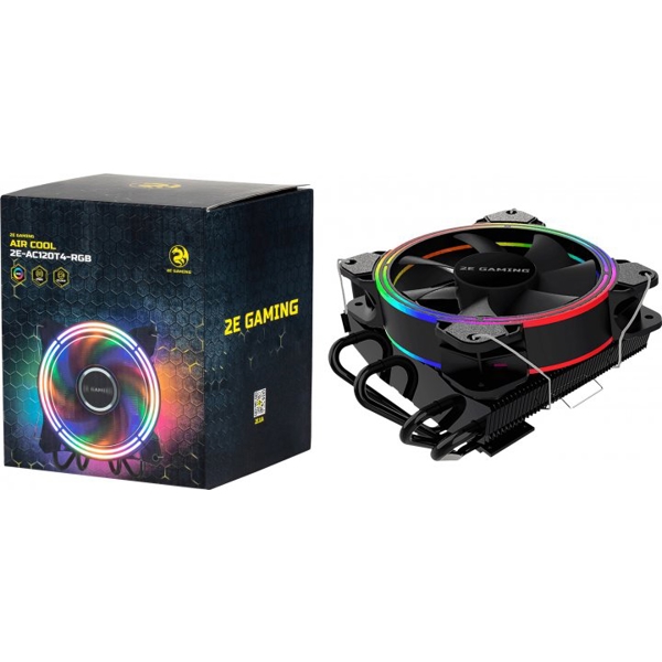 ქულერი 2E 2E-AC120T4-RGB, RGB, 120mm, 2000RPM, Cooler, Black