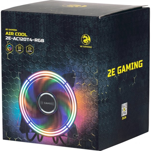 ქულერი 2E 2E-AC120T4-RGB, RGB, 120mm, 2000RPM, Cooler, Black