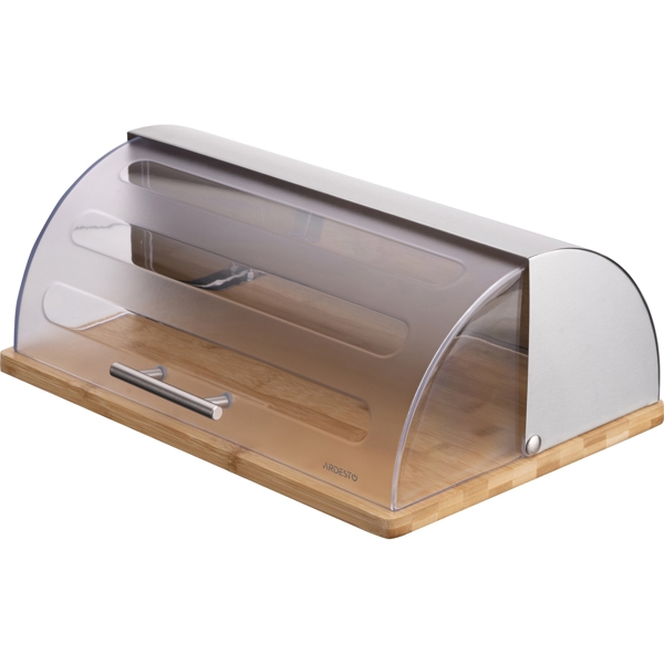 პურის შესანახი Ardesto AR4239BS, Bread Bin, Transparent/Stainless Steel