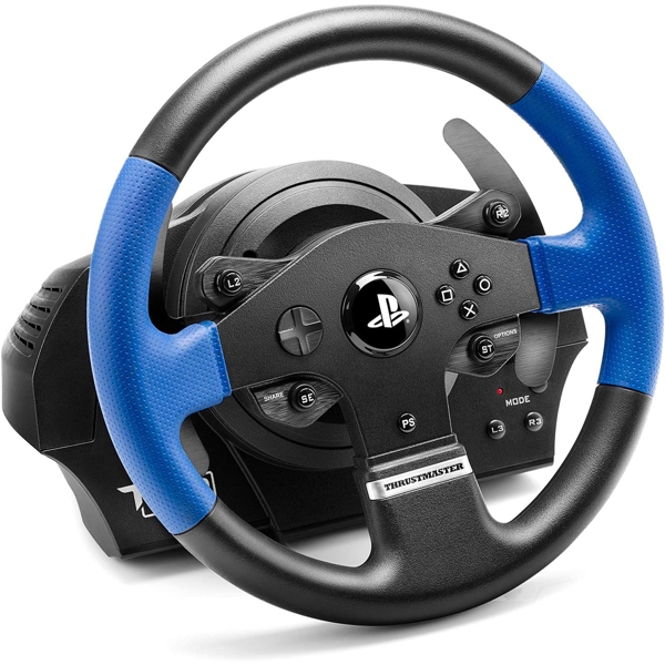 კომპიუტერული საჭე+პედლები Thrustmaster T150 Racing Wheel And Pedals, PC / PlayStation 3/4, Black/Blue