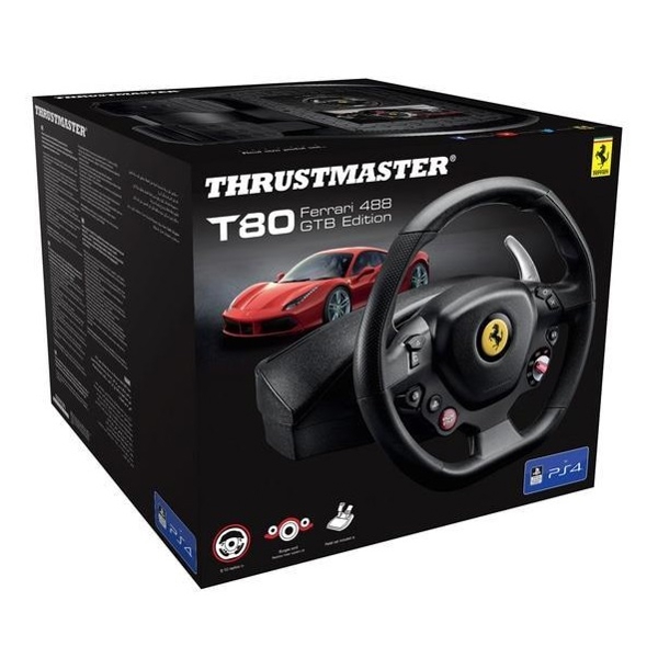 კომპიუტერული საჭე Thrustmaster T80 RW, PS4, Windows 10/8/7, Black