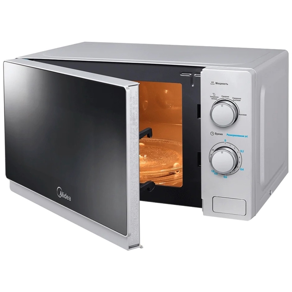 მიკროტალღური ღუმელი Midea MM720C4E-S, 700W, 20L, Microwave Oven, Silver