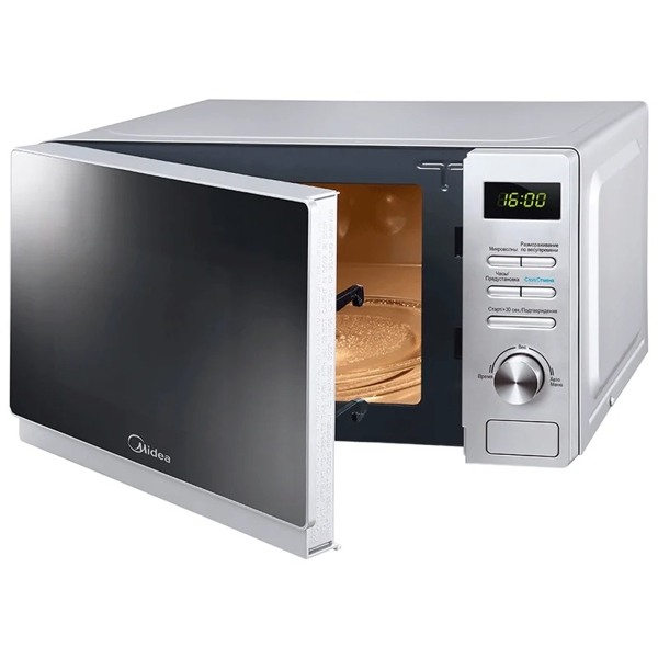 მიკროტალღური ღუმელი Midea AM720C4E-S, 700W, 20L, Microwave Oven, Silver