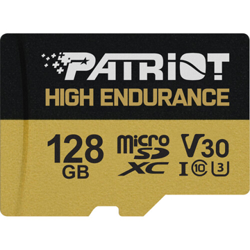 მეხსიერების ბარათი Patriot PEF128GE31MCH, 128GB, SDXC, Memory Card with SD, Black/Yellow