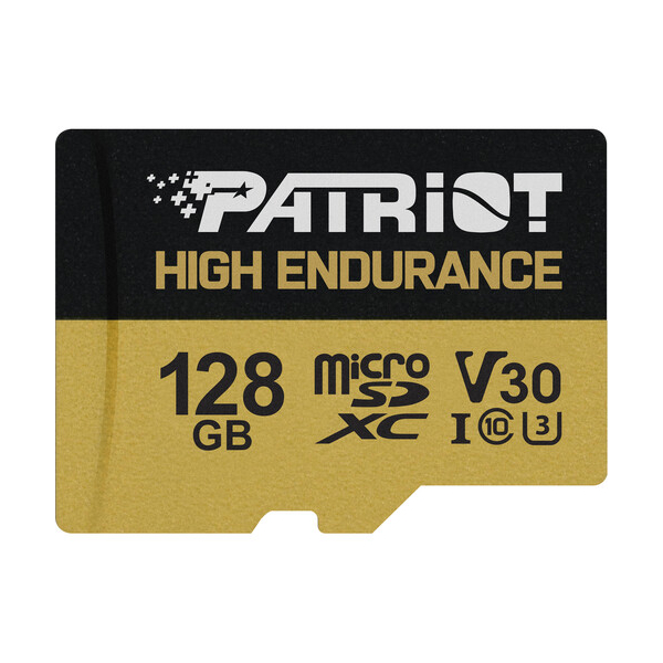 მეხსიერების ბარათი Patriot PEF128GE31MCH, 128GB, SDXC, Memory Card with SD, Black/Yellow